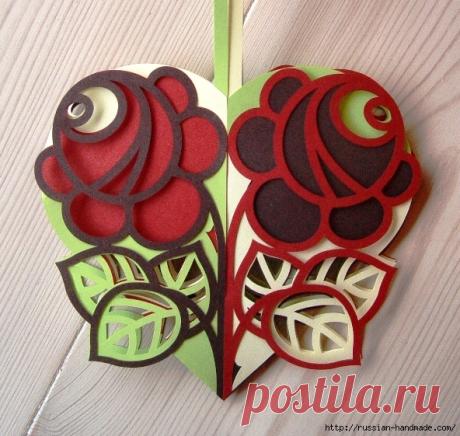 Ажурное цветочное сердце из бумаги | Russian-Handmade