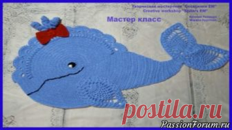 Коврик для дома "Дельфин", вязаный крючком - запись пользователя ТМ Сестрички ЕМ (Евгения и Марина) в сообществе Вязание крючком в категории Вязаные крючком аксессуары По просьбе нашей подписчицы, я сделала мастер класс забавного коврика для дома в виде Дельфина, сын сказал, что это кит)))  Для вязания я использовала кавказскую пряжу, понадобится одна патсма, около 200 гр. крючок 4 мм.