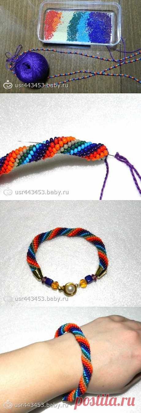Мастер-класс вязание гладкого жгута из бисера. / жгут радуга из бисера