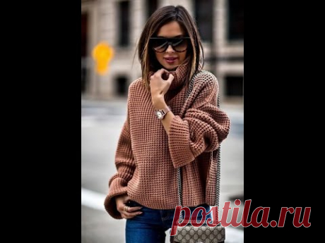 ЖЕНСКИЙ ДЖЕМПЕР ОВЕРСАЙЗ СПИЦАМИ. свитер спицами. узоры спицами. kniting.ЭКСПРЕСС МАСТЕР-КЛАСС