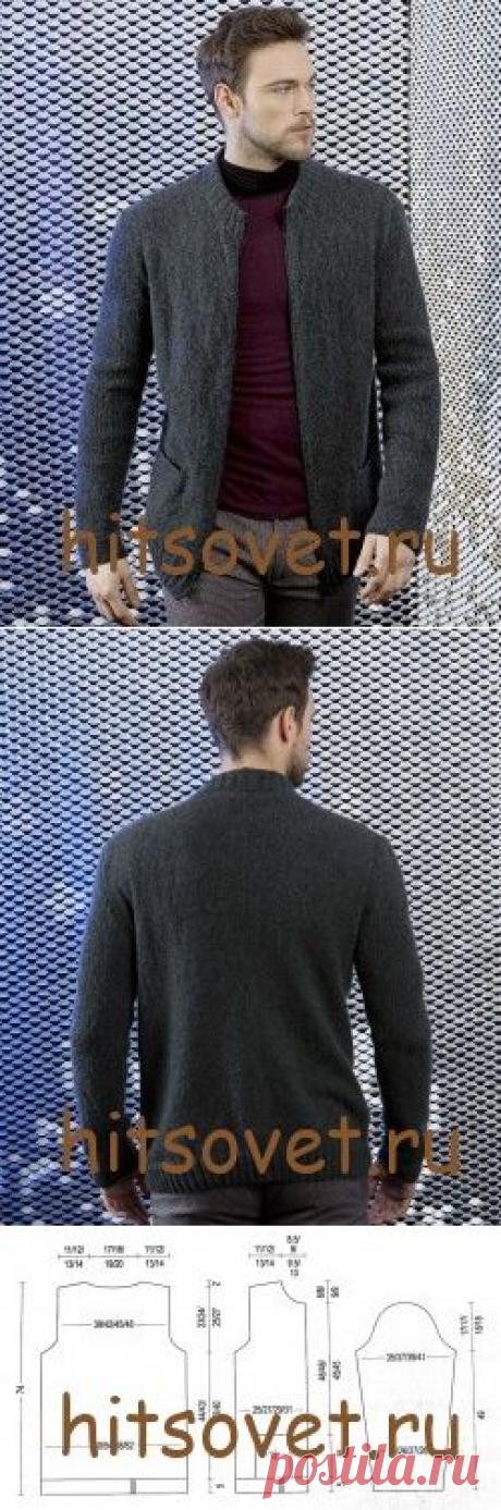 Жакет мужской спицами с описанием