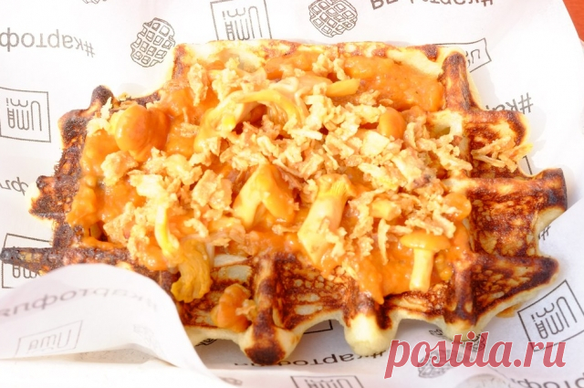 Картофельные вафли с грибной начинкой