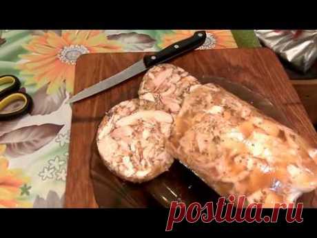 КУРИНЫЙ РУЛЕТ В БУТЫЛКЕ. Все очень просто. Домашний рецепт.