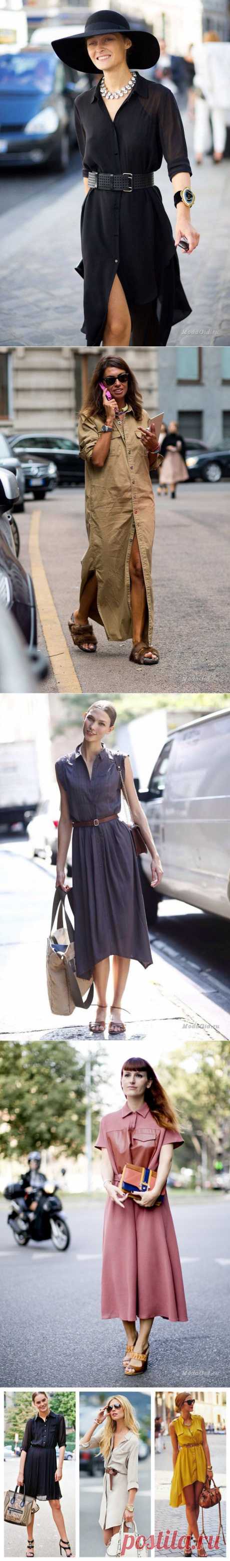 Как носить платье-рубашку летом 2015