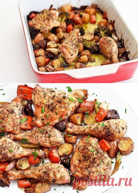 Как приготовить запеченная курица с овощами - рецепт, ингридиенты и фотографии