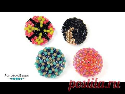Delica Button Shank Cover - DIY Jewelry Making Tutorial by PotomacBeads