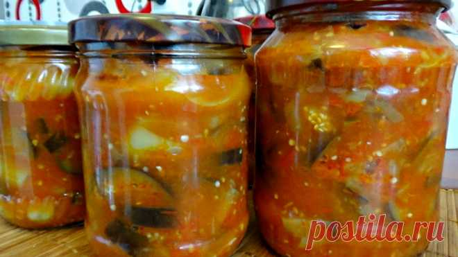 Салат из огурцов и баклажанов на зиму