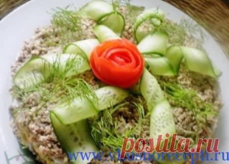 Закусочный мясной торт простой рецепт с фото