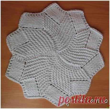 Круглая прихватка спицами. Описание, схема вязания