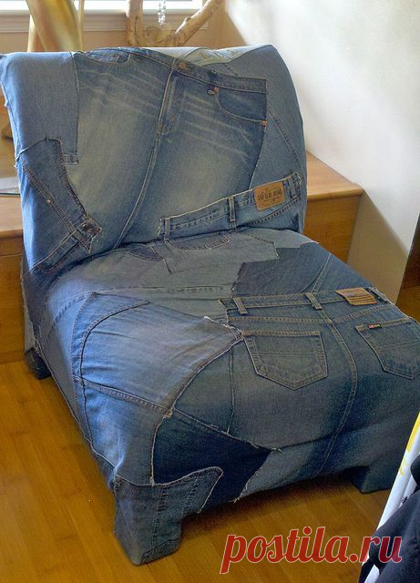 cd do this with one pair.....scrappy denim slipcover by The Slipcover Girl, via Flickr- | more randomness