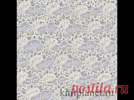 Узор спицами Морская пена - YouTube