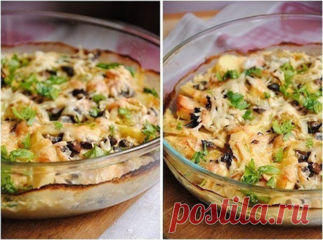Картофельный гратен с курицей и грибами  / Западло