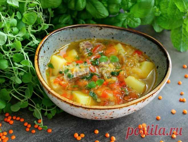 Суп из чечевицы с мясом и картофелем рецепт с фото пошагово - 1000.menu