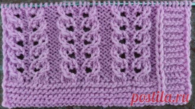 Красивый ажурный узор спицами для жакета, туники, маечки.