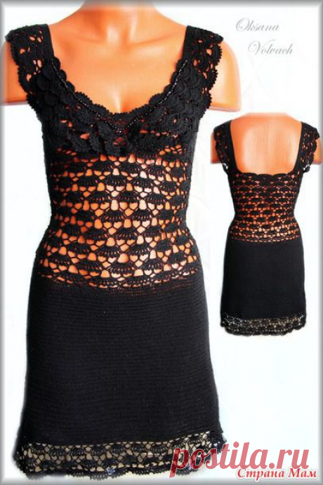 Моё воплощение &quot;Чёрного изящества&quot; Ольги Лейс (что-то типа МК:)) (дополнила) - Вязание - Страна Мам