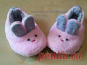 Как сшить симпатичные детские тапочки - делаем своими руками