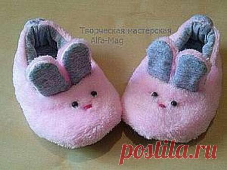 Как сшить симпатичные детские тапочки - делаем своими руками