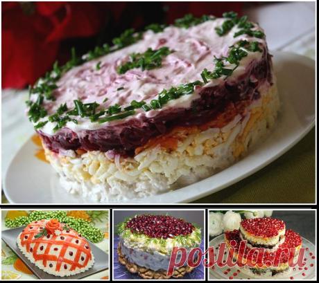 Самые вкусные и красивые праздничные салаты для новогоднего стола!.