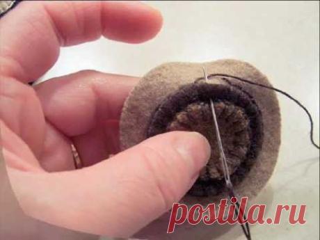 How to Stitch a Three Stack Wool Penny with a Self Backing.wmv
