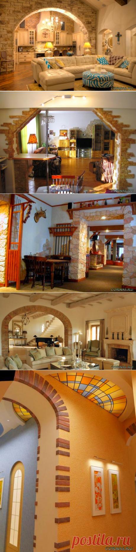 Отделка арки декоративным камнем |