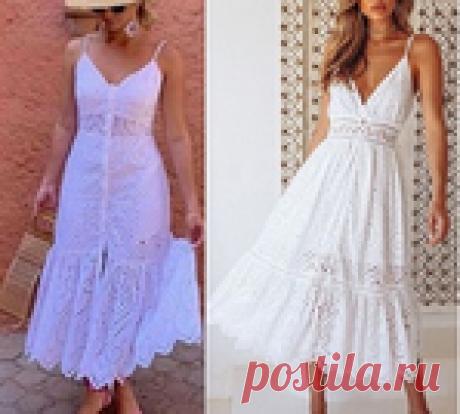 Платье-миди с оборками. Выкройка на евро размеры 36-56