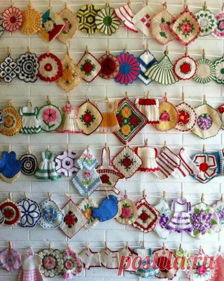 Вязаные крючком прихватки фото. Вязаные прихваты для кухни | 3vision - Fashion blog