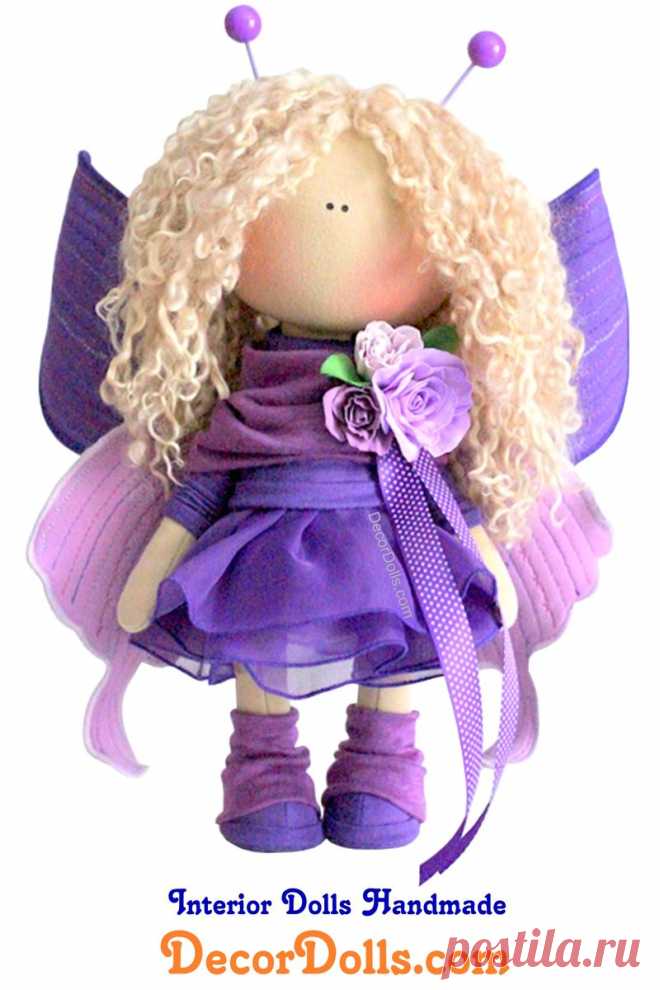 Butterfly Art Doll, Fabric Tilda Doll, Soft Cloth Doll, Art Rag Nursery Doll by Olga P Hello, dear visitors!This is unique handmade cloth doll created by master Olga Ponomareva (Kazan, Russia). Doll is made BY ORDER. Order production time is 14 - 21 days. FREE SHIPPING TO ANY COUNTRY.Doll is 30 cm (11.8 inch) tall and made of BEST quality materials.You can order almost any changes in this doll: - hair st