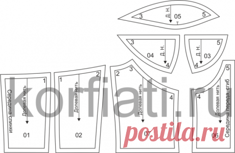 Выкройка лифа с чашками от Анастасии Корфиати
