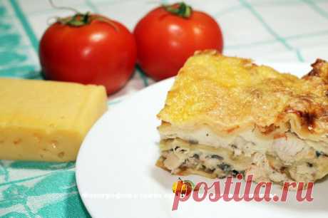 Лазанья с курицей и грибами | eat.by