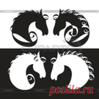 Силуэты. Лошади.