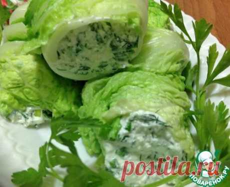 Творожные рулетики с зеленью &quot;Нежное прикосновение&quot; - кулинарный рецепт