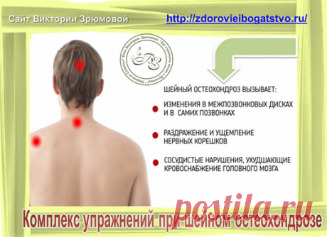 Комплекс упражнений при шейном остеохондрозе. Гимнастика направлена на ослабление болевого синдрома при шейном остеохондрозе, растяжение связок и расслаблении мышц шеи.