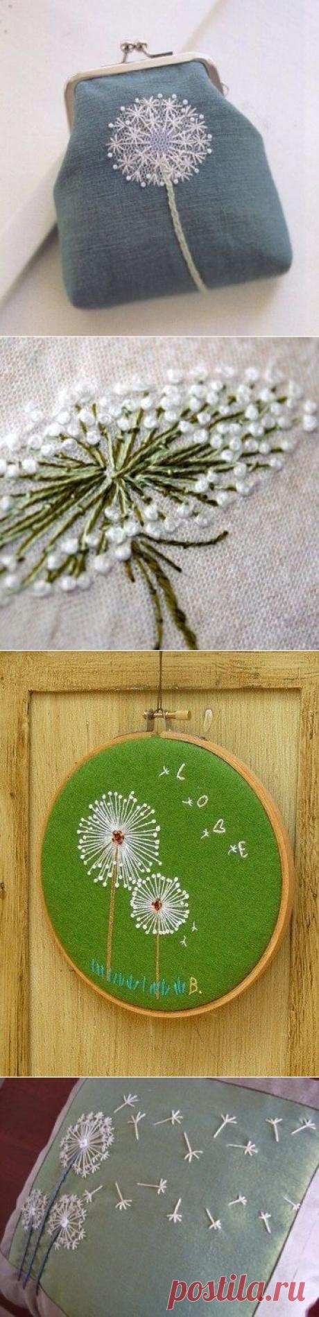 Одуванчик в вышивке | Умелые ручки