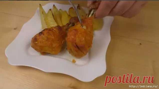 Хрустящее блюдо из куриной голени