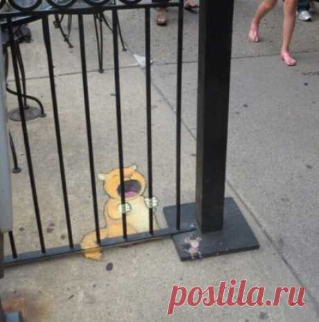 Прикольный уличный арт