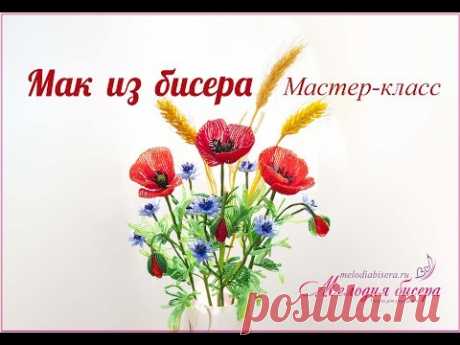Маки из бисера мастер-класс. Букет полевых цветов из бисера. Часть 3