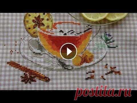 4."Чашка чая"  процесс вышивки по дизайну Helene Le Berre. часть 2 Всем привет! Продолжаю вас знакомить с процессом вышивки и покажу вам хранение ниточек dmc...