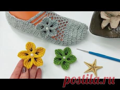 tüm süslemelerinizde Kullanabileceğiniz tığ işi örgü çiçek yapılışı / 3d çiçek modelleri