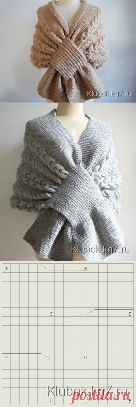 НЕОБЫЧНЫЙ ШАРФ-НАКИДКА | Клубок