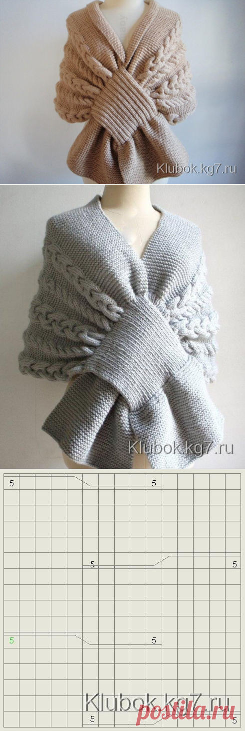 НЕОБЫЧНЫЙ ШАРФ-НАКИДКА | Клубок