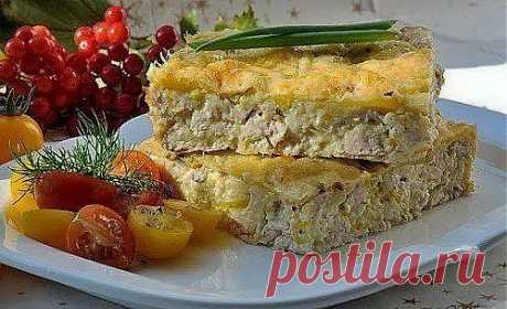 Кулинарные Рецепты и Новости: Легкий куриный пирог-запеканка (для завтрака)