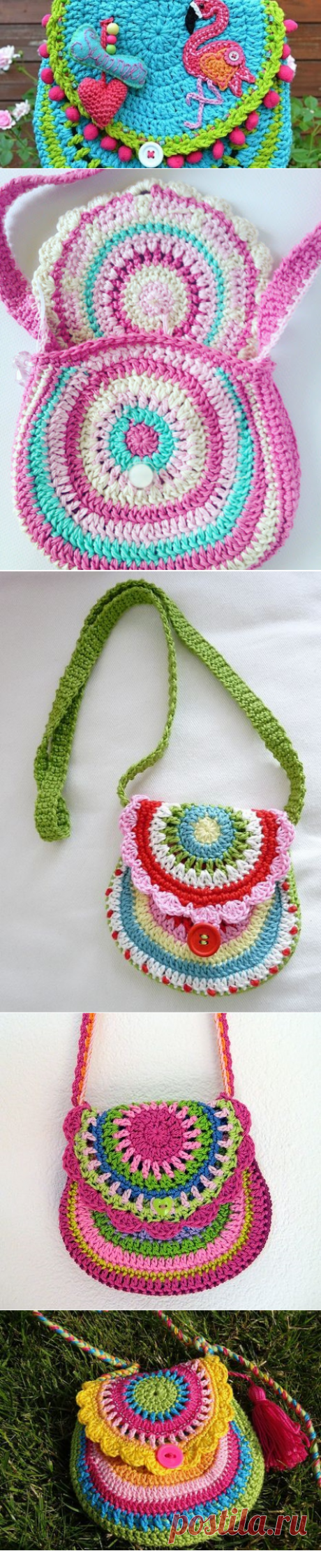 Tutorial y modelos de Bolsos Crochet para niñas