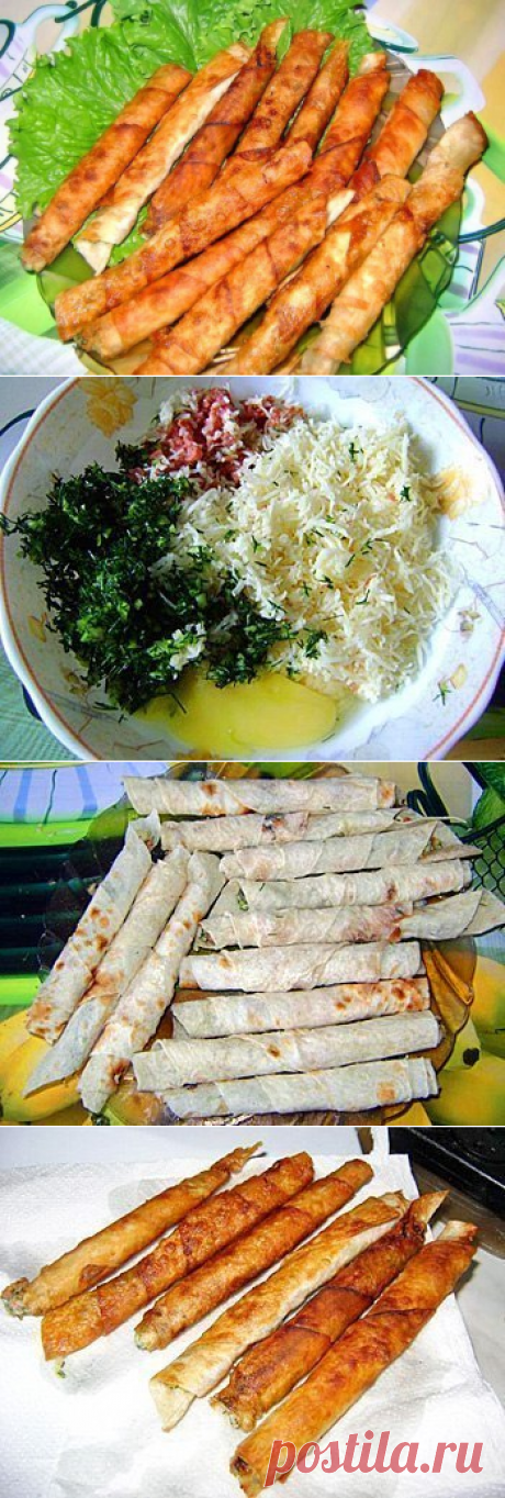 Закусочные рулетики из армянского лаваша.