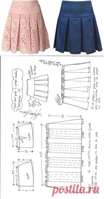 Юбка с клапаном складки и мужчины - сделай сам - плесень, резать и шить - Марлен Мукаи