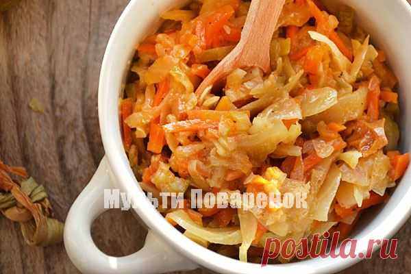 Постная солянка из капусты с грибами в мультиварке | Мультиповаренок
