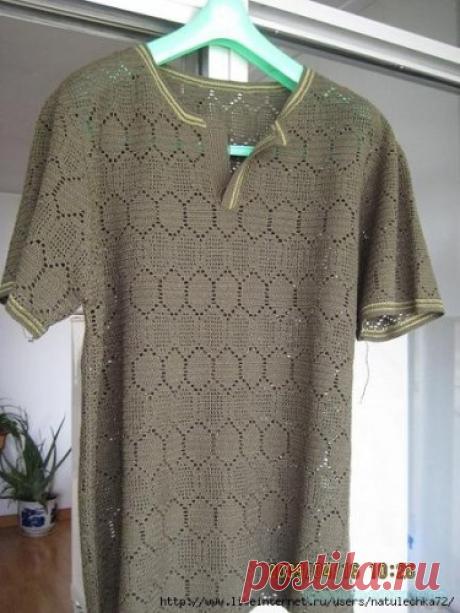 Мужская майка крючком. — Красивое вязание