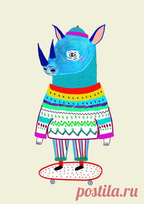 rhino, childrens illustrator, animal art, designer, art prints, illustrator for hire, childrens book illustration, product design, packaging, wall mural, kids decor, clothing, apparel, nature, quirky, whimsical, - Ashley Percival Illustration
