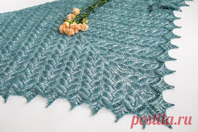 Ravelry: узор шаль «Морская ива» от Дениз Бартельс
