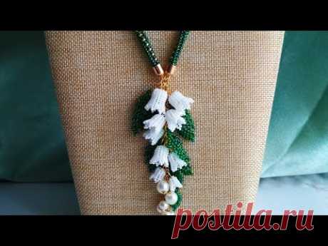 Necklace. Колье. Часть ll. Листья из бисера