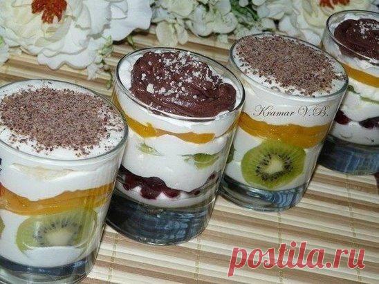 Одноклассники
Ингредиенты: - Творог 300 гр, - Сметана 150 гр, - Сахар 2 ст. ложка, - Желатин 1 ст. ложка, - Персики консервированные, - Банан 1 шт, - Киви 1 шт, - Молоко 100 мл.